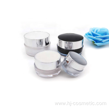 Wholesale high quality round black and white acrylic cream jar